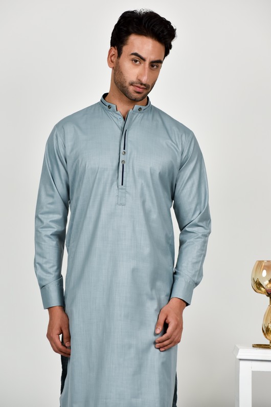 Dark Grey Traditional Mens Kurta Shalwar Kameez